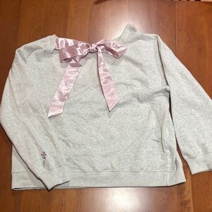 Hollister Gray Sweatshirt with Pink Satin Bow